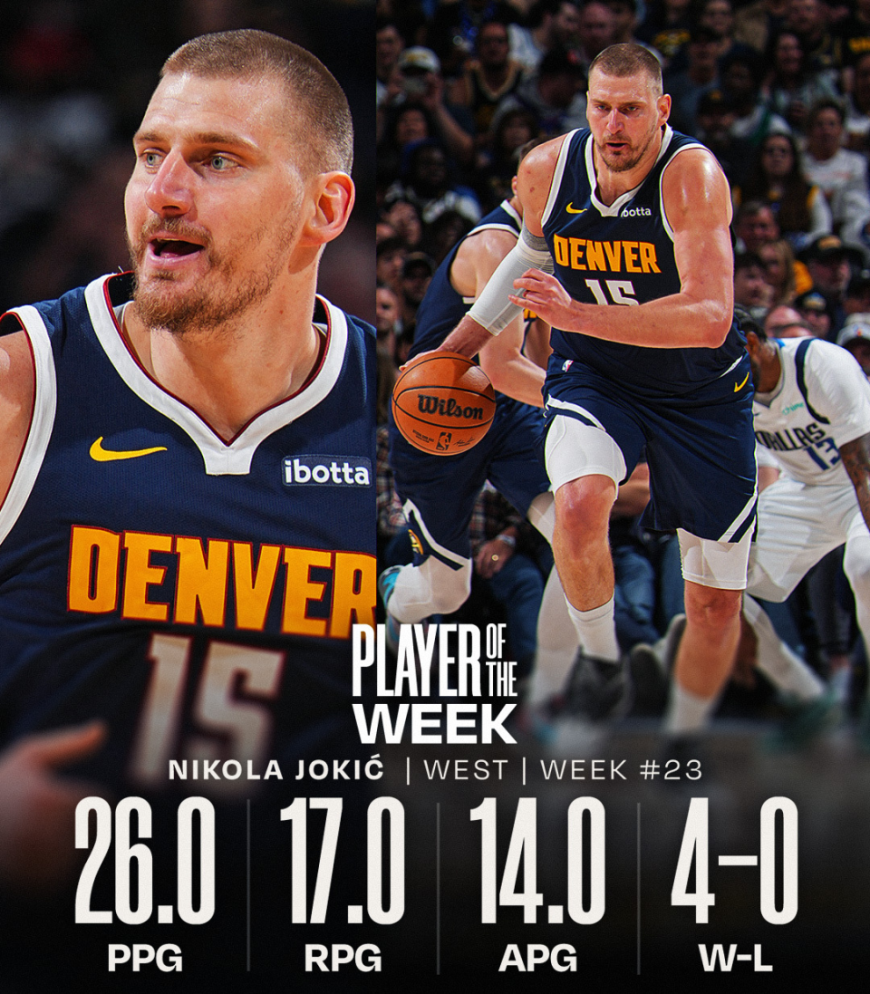开云APP-NBA官宣周最佳:约基奇塔图姆当选 东契奇哈登申京等球星获提名
